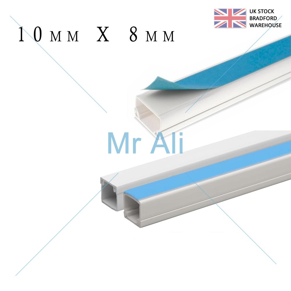 Mini Trunking Cable Tidy PVC Plastic Electrical Self Adhesive or Standard By 1M 