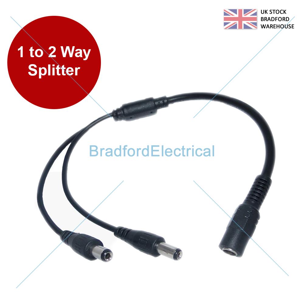 2/4/6/8 Way Splitter Adaptador Cable de alimentación DC CCTV 12 V 9 V PSU de cámaras de seguridad-Reino Unido 