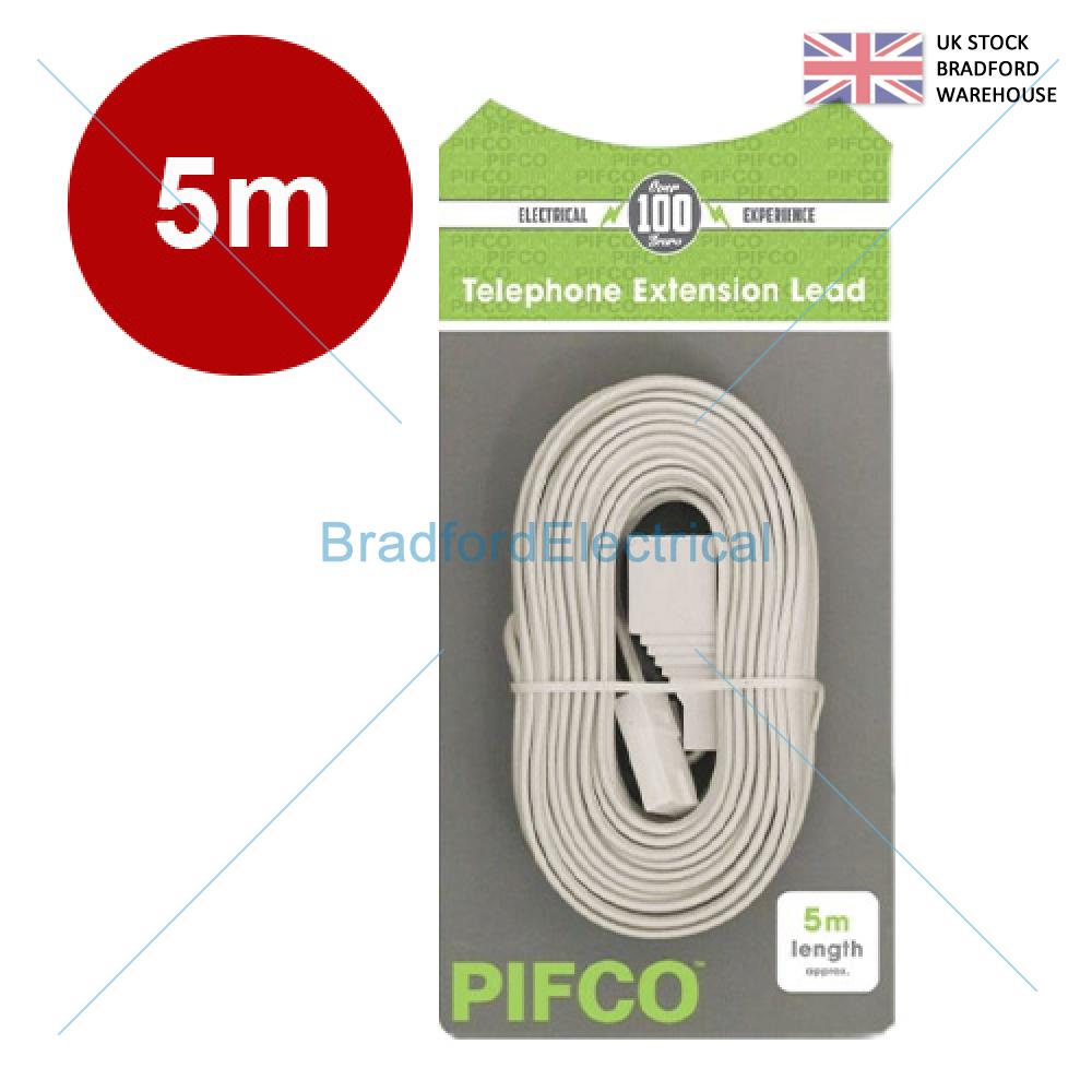 Telephone Extension Cable Fully Wired 4 Pin Lead Phone 5m 10m 15m 